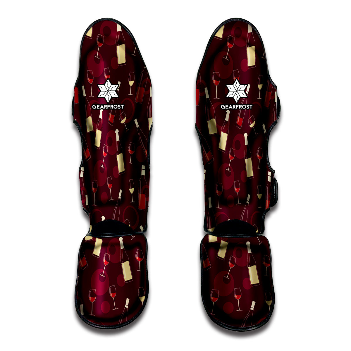 Glasses And Bottles Of Wine Print Muay Thai Shin Guard
