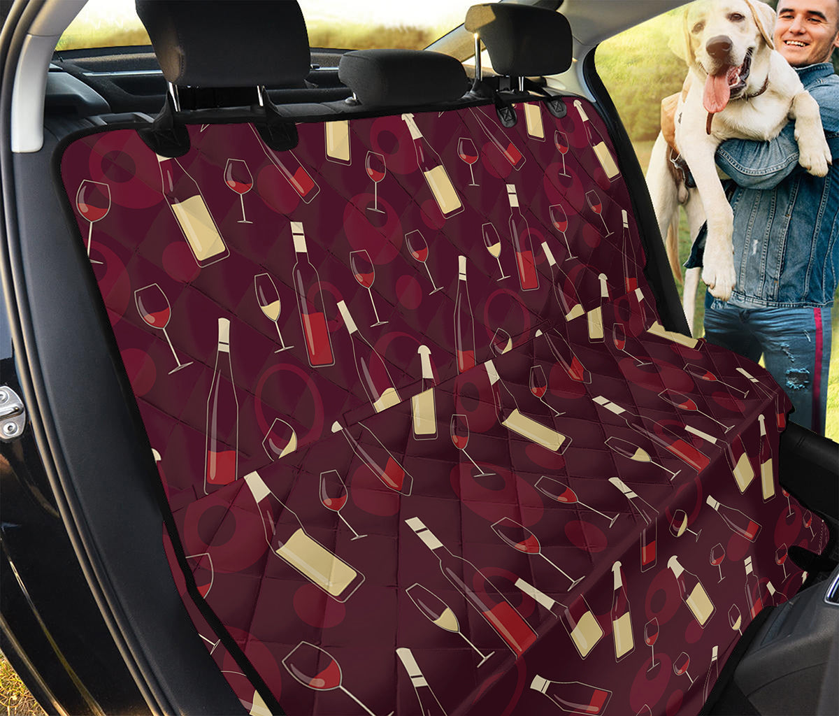 Glasses And Bottles Of Wine Print Pet Car Back Seat Cover