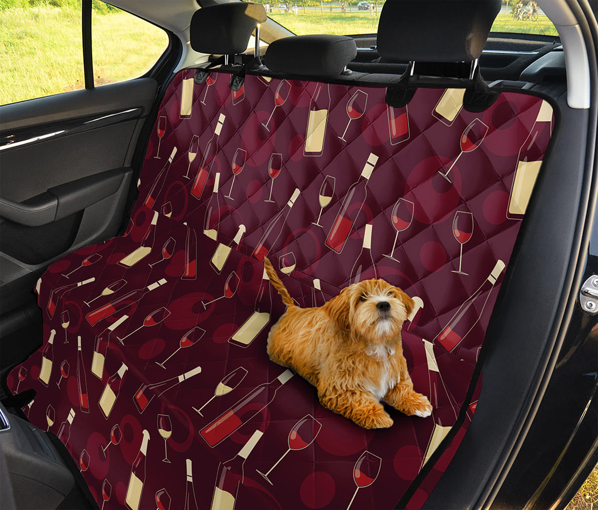 Glasses And Bottles Of Wine Print Pet Car Back Seat Cover