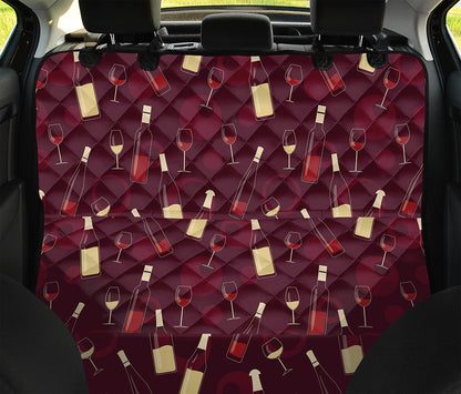 Glasses And Bottles Of Wine Print Pet Car Back Seat Cover
