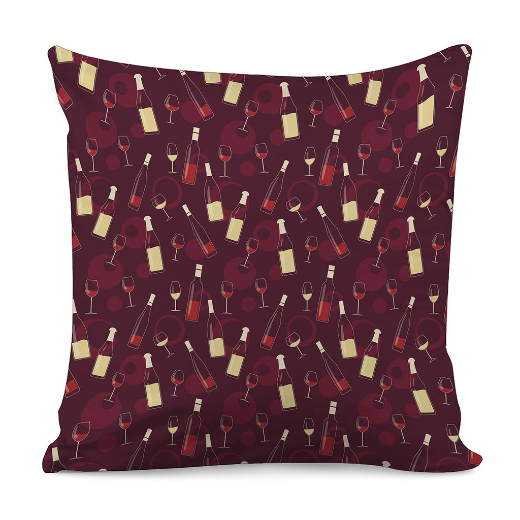 Glasses And Bottles Of Wine Print Pillow Cover