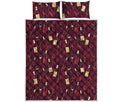 Glasses And Bottles Of Wine Print Quilt Bed Set