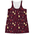 Glasses And Bottles Of Wine Print Women's Racerback Tank Top