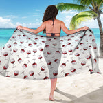 Glasses Of Wine Pattern Print Beach Sarong Wrap