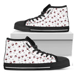 Glasses Of Wine Pattern Print Black High Top Shoes