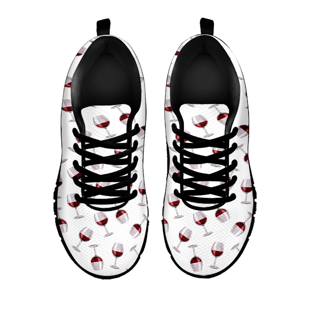 Glasses Of Wine Pattern Print Black Sneakers