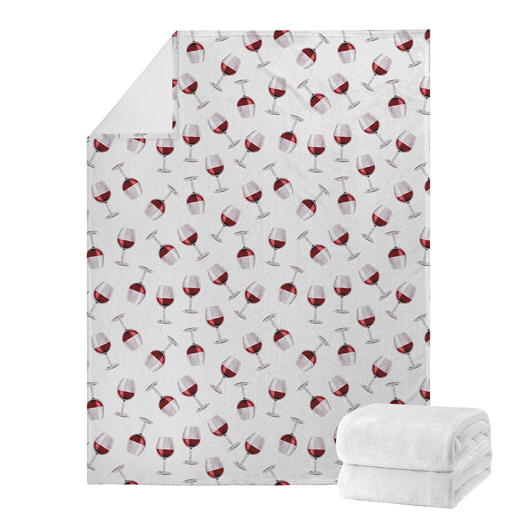 Glasses Of Wine Pattern Print Blanket