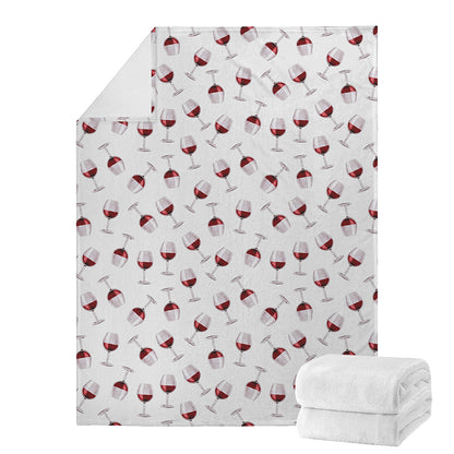 Glasses Of Wine Pattern Print Blanket