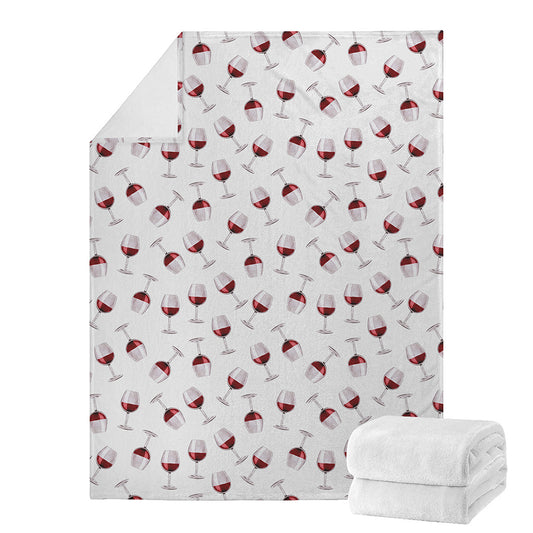 Glasses Of Wine Pattern Print Blanket