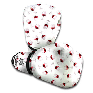 Glasses Of Wine Pattern Print Boxing Gloves