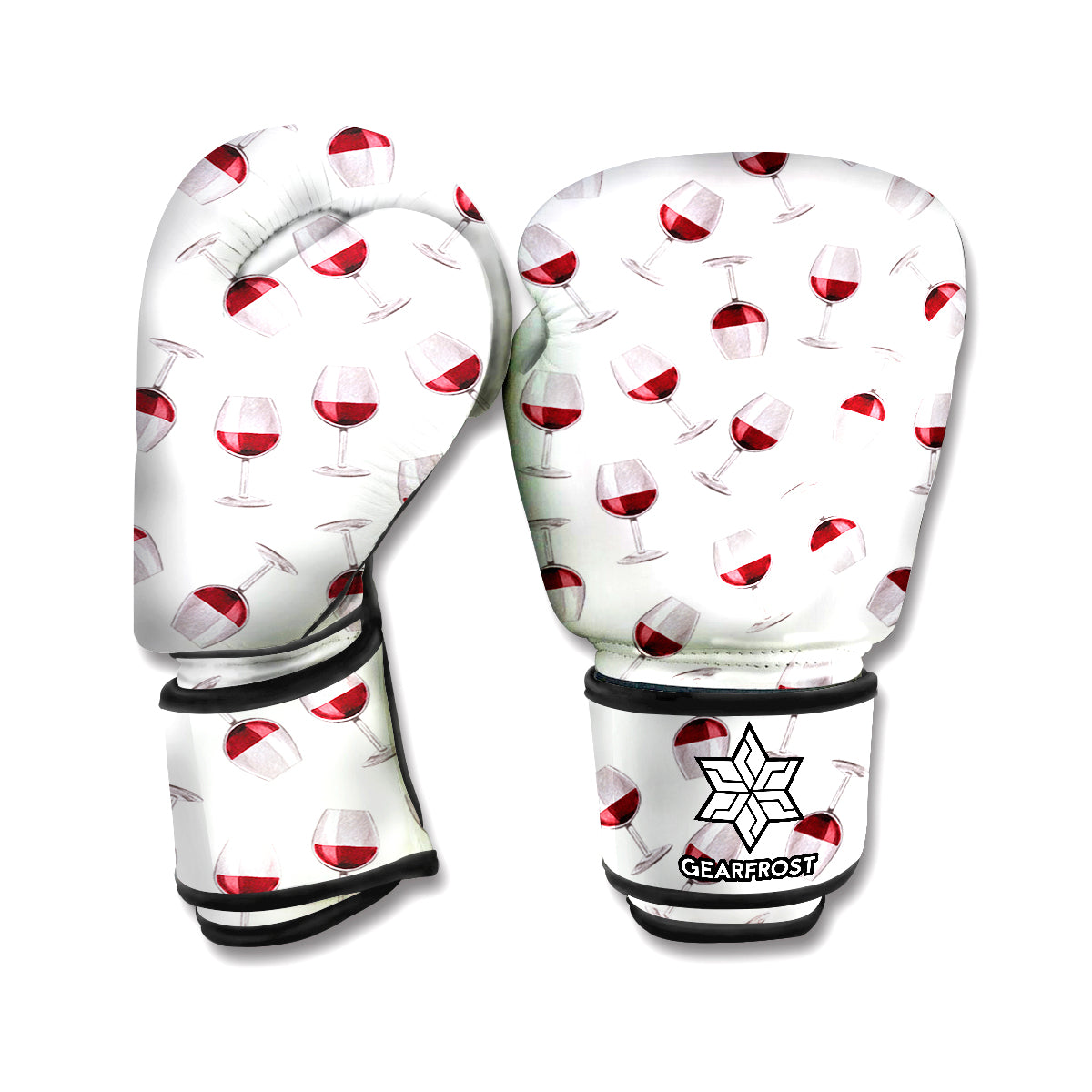 Glasses Of Wine Pattern Print Boxing Gloves