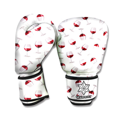 Glasses Of Wine Pattern Print Boxing Gloves
