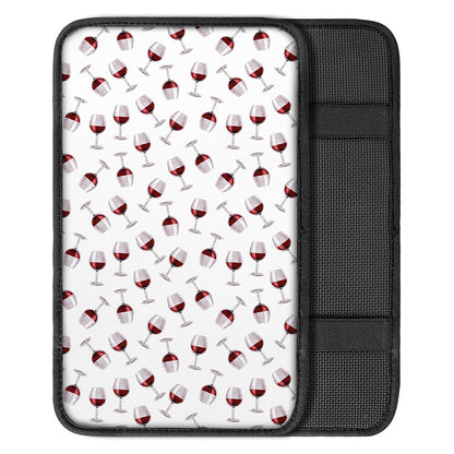 Glasses Of Wine Pattern Print Car Center Console Cover