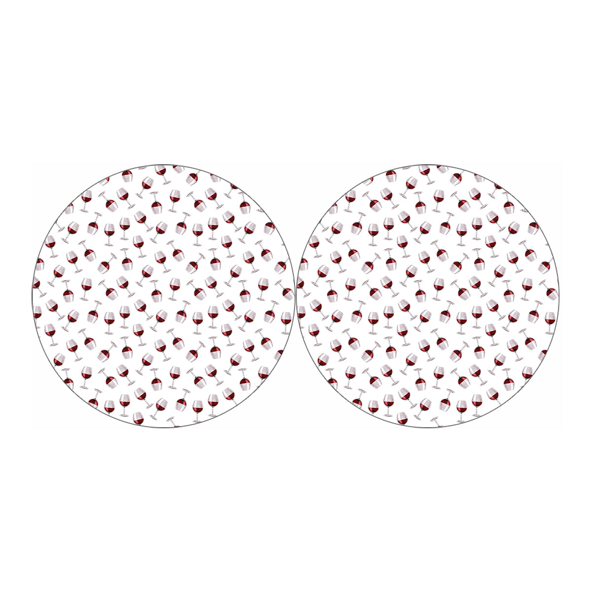 Glasses Of Wine Pattern Print Car Coasters