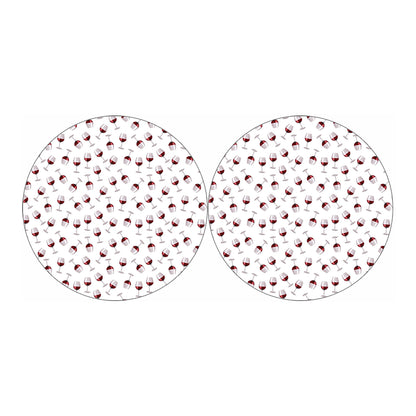 Glasses Of Wine Pattern Print Car Coasters