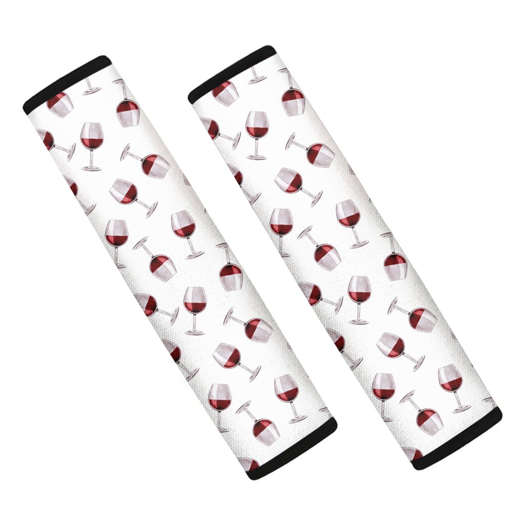 Glasses Of Wine Pattern Print Car Seat Belt Covers