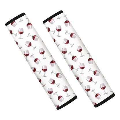 Glasses Of Wine Pattern Print Car Seat Belt Covers