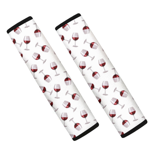 Glasses Of Wine Pattern Print Car Seat Belt Covers