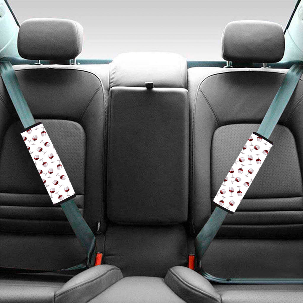 Glasses Of Wine Pattern Print Car Seat Belt Covers