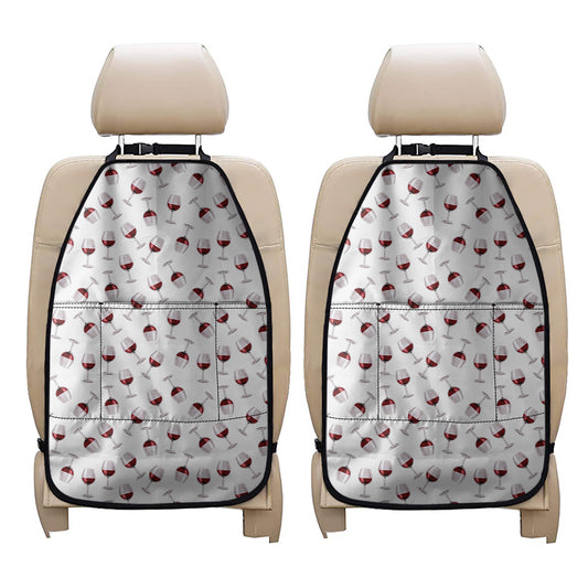 Glasses Of Wine Pattern Print Car Seat Organizers