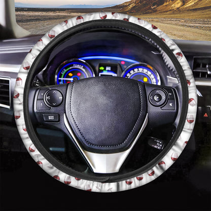 Glasses Of Wine Pattern Print Car Steering Wheel Cover