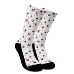 Glasses Of Wine Pattern Print Crew Socks