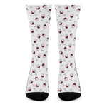 Glasses Of Wine Pattern Print Crew Socks