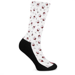 Glasses Of Wine Pattern Print Crew Socks