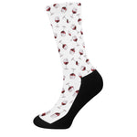 Glasses Of Wine Pattern Print Crew Socks