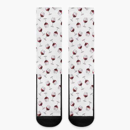 Glasses Of Wine Pattern Print Crew Socks
