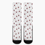 Glasses Of Wine Pattern Print Crew Socks