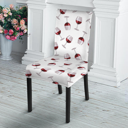 Glasses Of Wine Pattern Print Dining Chair Slipcover