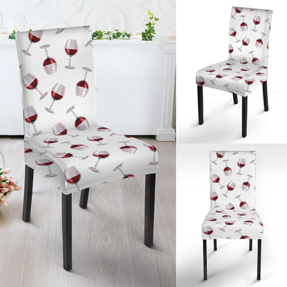 Glasses Of Wine Pattern Print Dining Chair Slipcover
