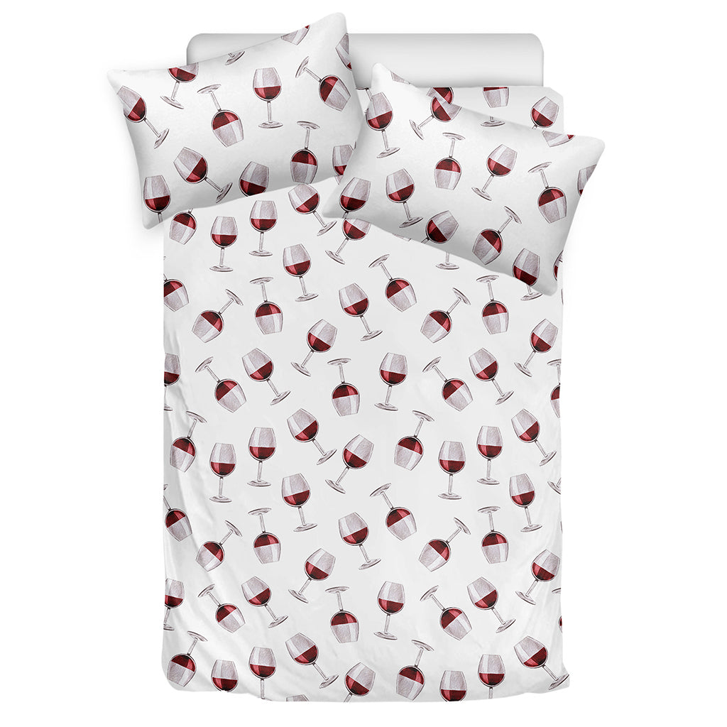 Glasses Of Wine Pattern Print Duvet Cover Bedding Set