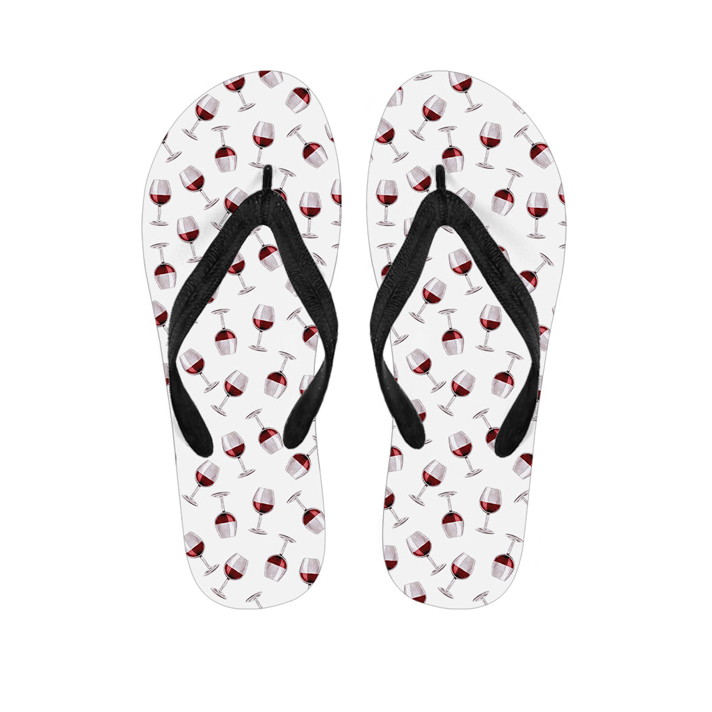 Glasses Of Wine Pattern Print Flip Flops