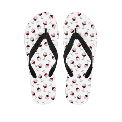 Glasses Of Wine Pattern Print Flip Flops