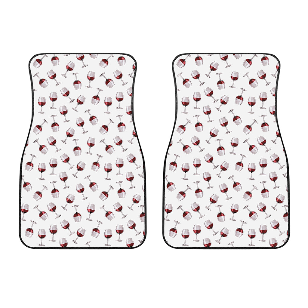 Glasses Of Wine Pattern Print Front Car Floor Mats
