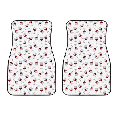 Glasses Of Wine Pattern Print Front Car Floor Mats