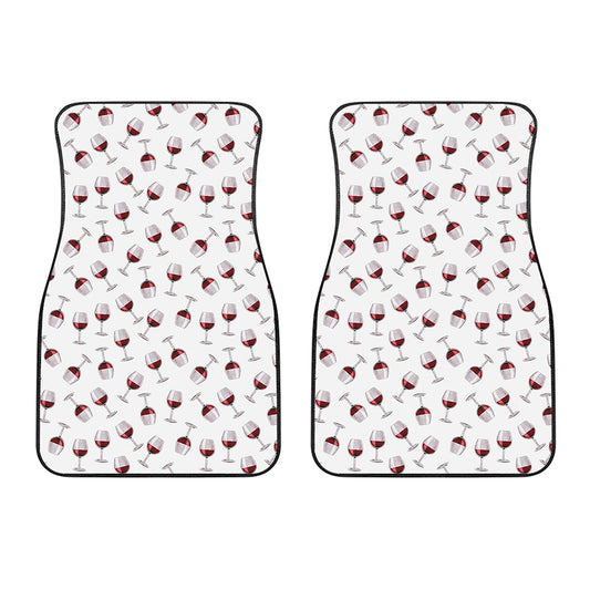 Glasses Of Wine Pattern Print Front Car Floor Mats