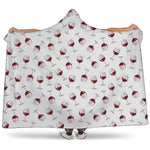 Glasses Of Wine Pattern Print Hooded Blanket