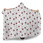 Glasses Of Wine Pattern Print Hooded Blanket