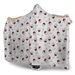 Glasses Of Wine Pattern Print Hooded Blanket
