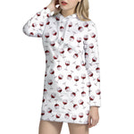 Glasses Of Wine Pattern Print Hoodie Dress
