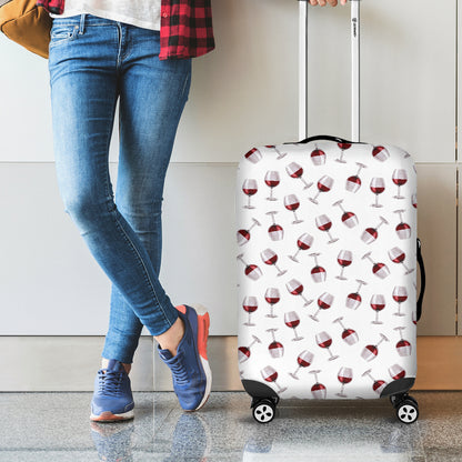 Glasses Of Wine Pattern Print Luggage Cover