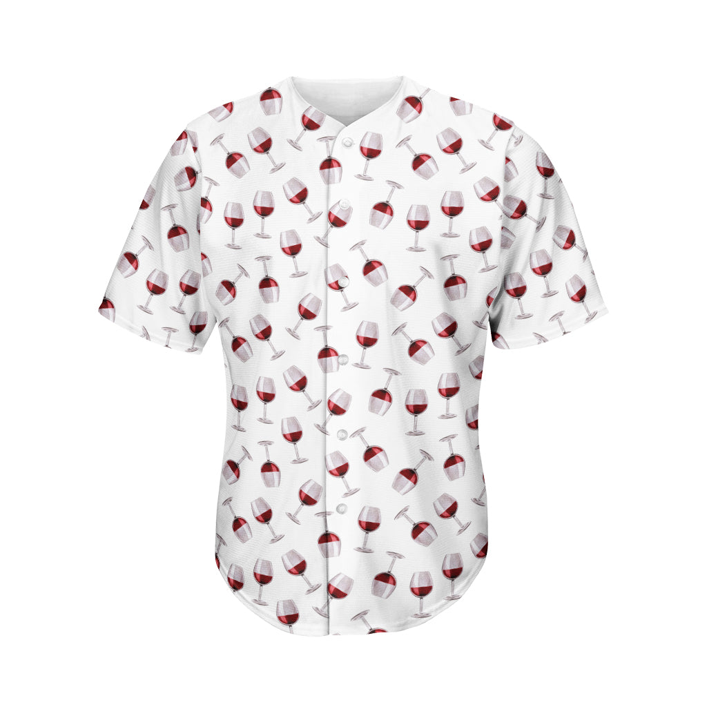 Glasses Of Wine Pattern Print Men's Baseball Jersey