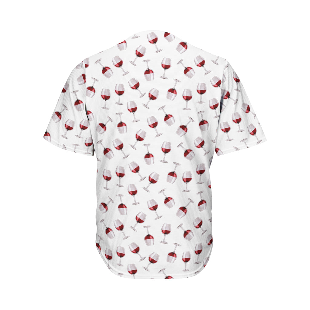 Glasses Of Wine Pattern Print Men's Baseball Jersey