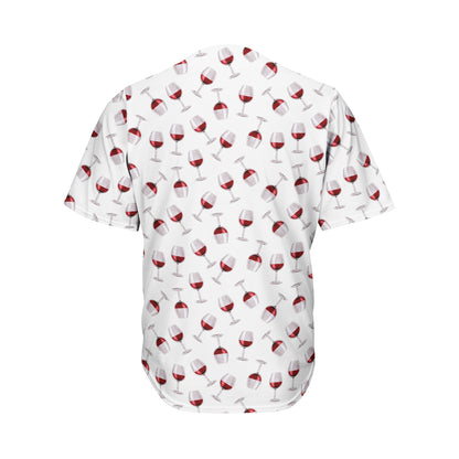 Glasses Of Wine Pattern Print Men's Baseball Jersey