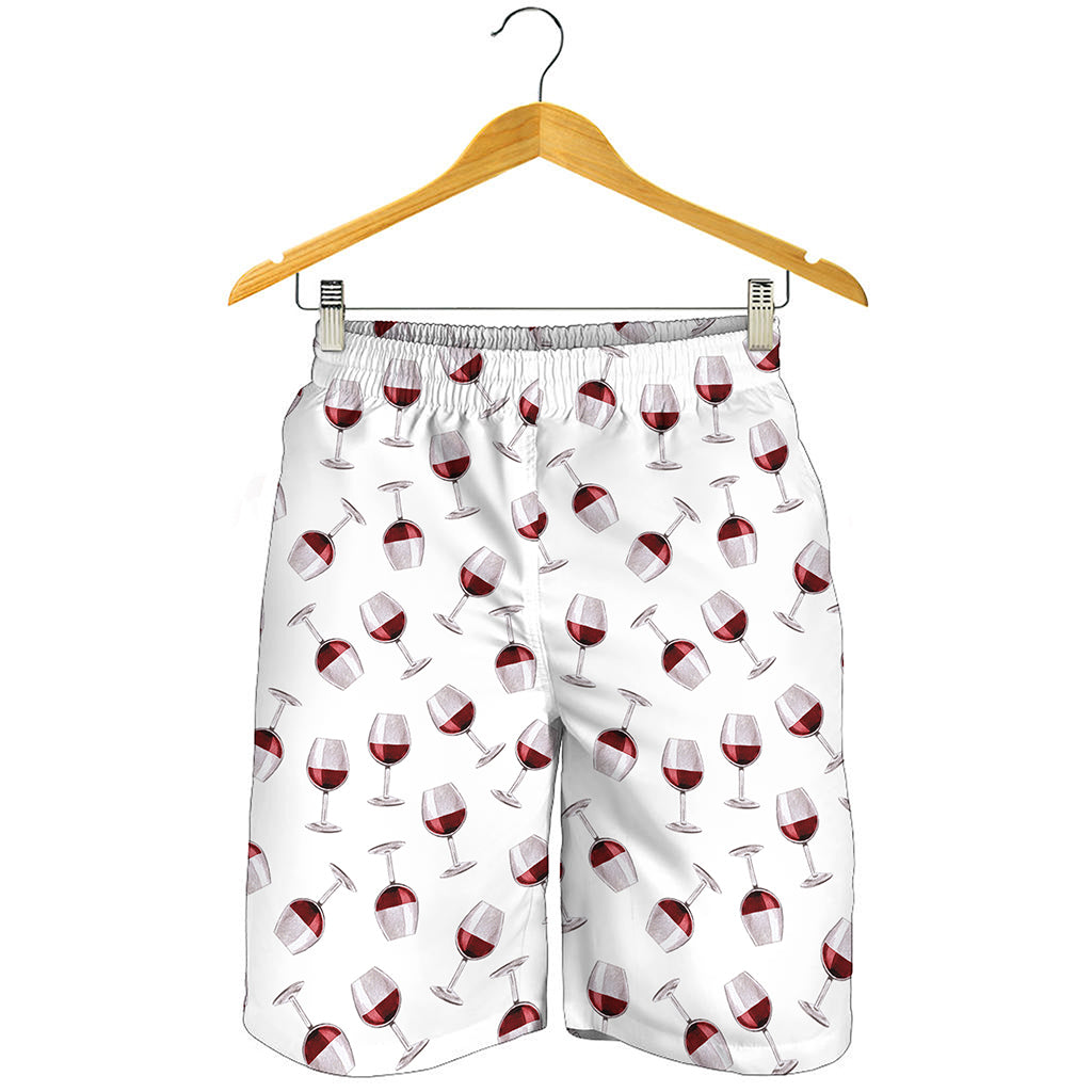 Glasses Of Wine Pattern Print Men's Shorts