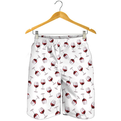 Glasses Of Wine Pattern Print Men's Shorts