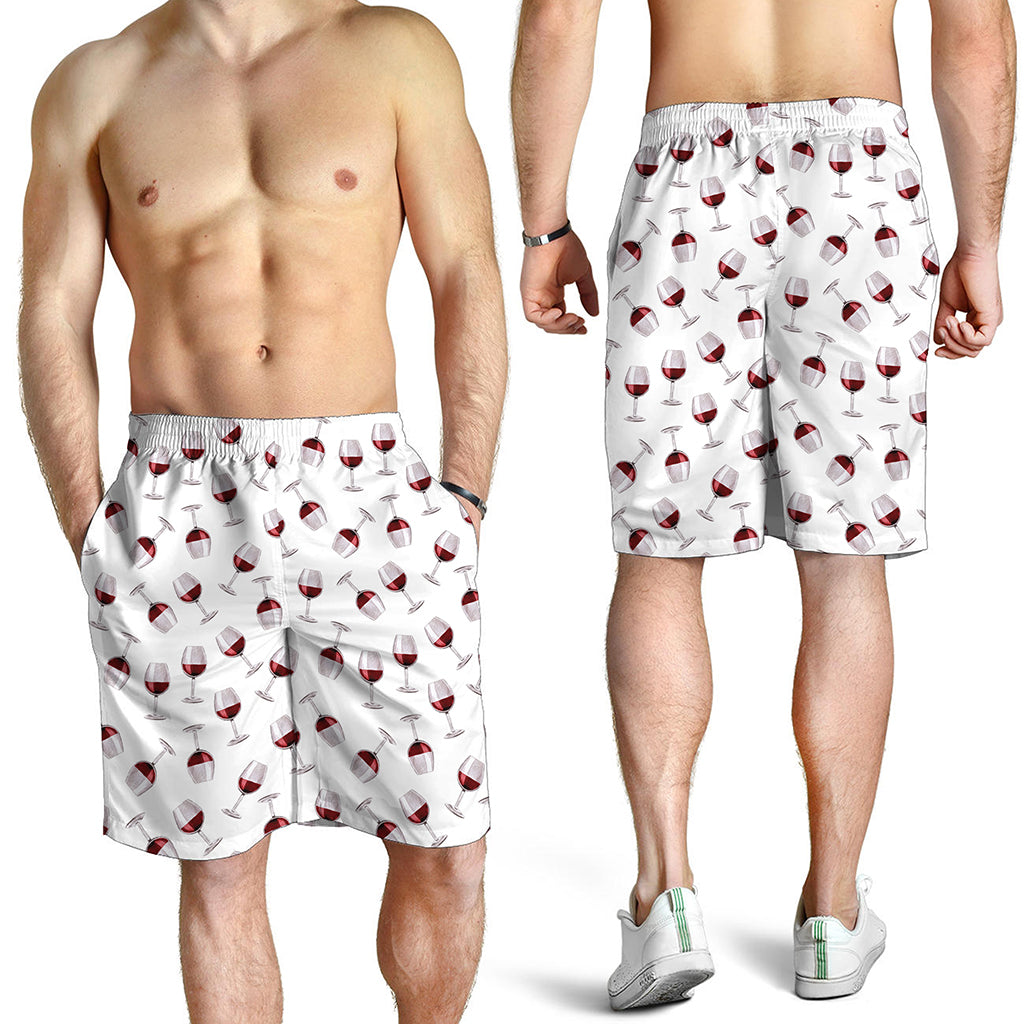 Glasses Of Wine Pattern Print Men's Shorts